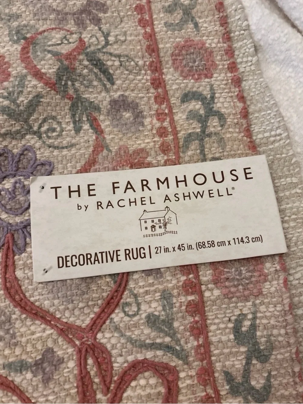 Floral embroidered rugs set of 2 NWT